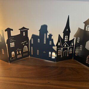 1-4 Place & Time Indoor Table Top Metal Silhouette Hinged Expandable Black Haunt